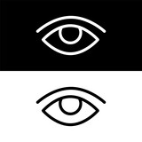 Fototapeta Zachód słońca - black and white eye icon