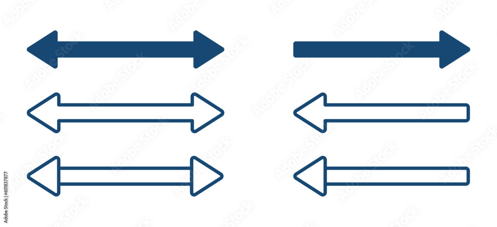 Two Side Vector Shape Double arrow vector icons. Two sided symbols set Stock Vector | Adobe Stock