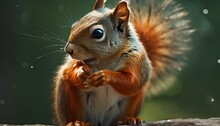 Portrait Of Fox Squirrel , Ai, Ai Generative, Illustration