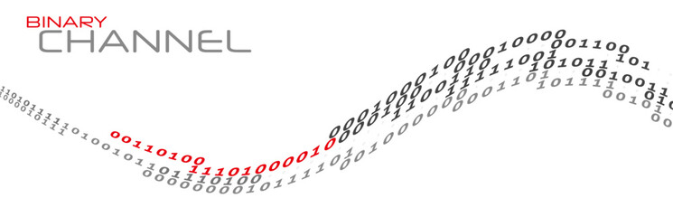 Fototapete - Binary channel by ones and zeros. Digital data flow
