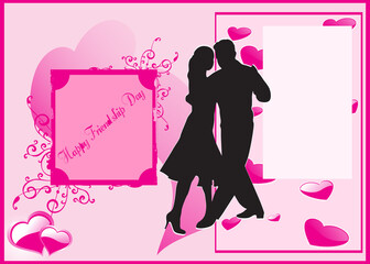 Poster - wallpaper, friendship day series with dancing couple in pink