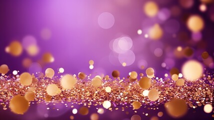 Wall Mural - Abstract purple background with gold glitter, Generative AI