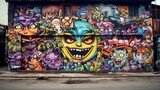 Fototapeta Londyn - Chinese Graffiti on street wall. Generative AI