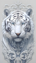 Wall Mural - white tiger head