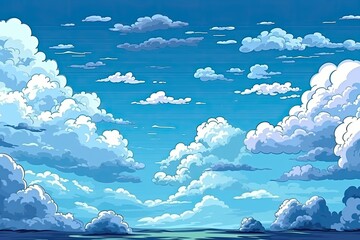 Canvas Print - clouds floating over a tranquil body of water, creating a peaceful atmosphere Generative AI