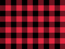 Red And Black Plaid Vector Repeating Pattern Swatch Seamless Stitching Fabric Texture Gingham Striped Checker
