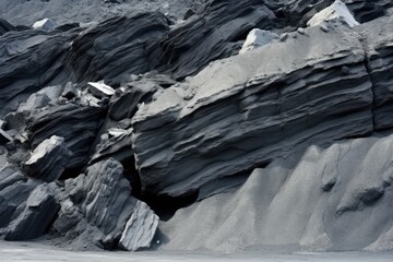 Sticker - majestic mountain range with a prominent rock formation in the foreground Generative AI