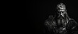 © JoelMasson - Black and white photorealistic studio portrait of a viking warrior on black background. Generative AI illustration
