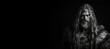 © JoelMasson - Black and white photorealistic studio portrait of a viking warrior on black background. Generative AI illustration