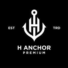 Wall Mural - H Anchor letter initial design icon logo