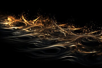 Wall Mural - Abstract luminous energy flow wave isolated on black background made with generative AI