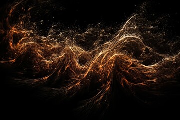 Wall Mural - Abstract luminous energy flow wave isolated on black background made with generative AI