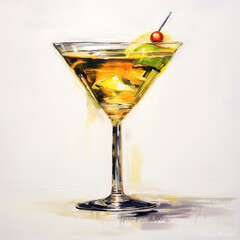 Canvas Print - Watercolor Drink, Ai generated