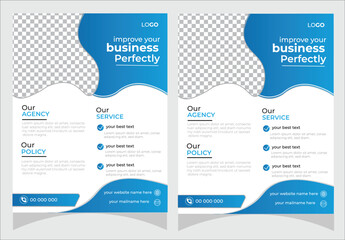 Business Creative flyer layout template design  in A4 size. Modern Brochure template cover design, annual report, poster logo,  with geometric and wavy lines for business market on white background,