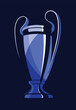 cup trophy league logo symbol famous blue background best award win victory top match final prize event first number one modern game celebration success award goal ceremony design glass icon vector