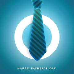 Wall Mural - happy father's day glowing background with realistic tie design