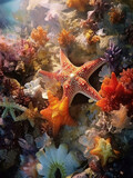 Fototapeta Do akwarium - Starfish coral
