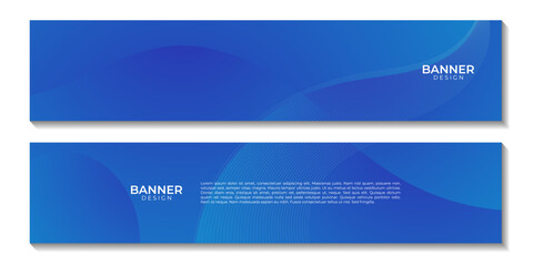 Wall Mural - abstract banners set blue wave gradient background for business