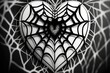 Heart made with spiderman webs Generative AI