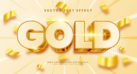 Wall Mural - Gold editable text style effect. Vector text effect with luxury concept