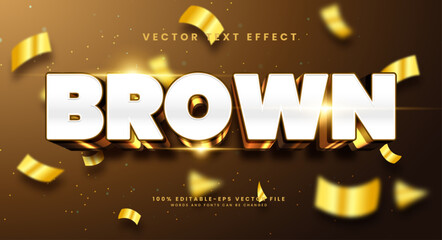 Wall Mural - Golden brown editable text style effect. Vector text effect with glowing luxury concept.