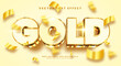 Gold elegant editable text style effect. Vector text effect with luxury concept.