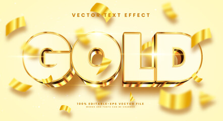 Wall Mural - Gold elegant editable text style effect. Vector text effect with luxury concept.
