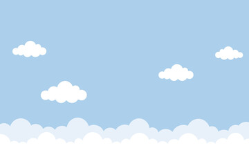 colorful pastel cartoon clouds with sky background.
