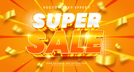 Super sale 3d editable vector text style effect. Vector text effect with luxury concept.