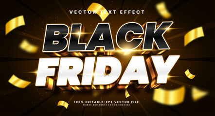 Wall Mural - Black friday 3d editable vector text style effect. Vector text effect with luxury concept.