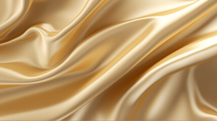 Wall Mural - Gold silk silky satin fabric elegant extravagant luxury wavy shiny luxurious shine drapery background wallpaper seamless abstract showcase backdrop artistic design presentation material texture