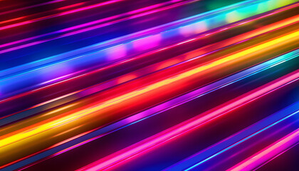 Wall Mural - Abstract colorful neon lines texture backdrop,  high-speed vivid neon lights symbolizing connection