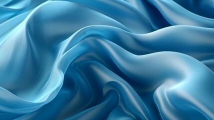 Blue silk silky satin fabric elegant extravagant luxury wavy shiny luxurious shine drapery background wallpaper seamless abstract showcase backdrop artistic design presentation material texture