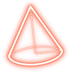 Poster - orange neon cone line