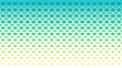 Horizontally seamless fish scale background in turquoise green to yellow gradient colors. Halftone scale pattern.