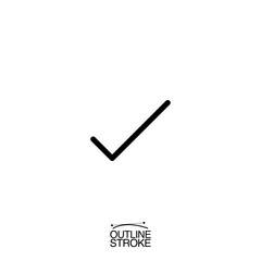 tick mark icon outline editable stroke vector illustration eps