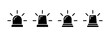Alarm siren vector icon set. Different variation symbol emergency siren ambulance or police