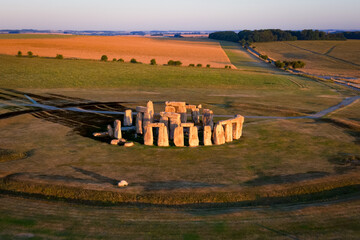 Wall Mural - Stonehenge at sunrise from above