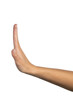 © uv_group - Woman hand shows stop gesture isolated on white background, with clipping path.  Five fingers. Full Depth of field. Focus stacking. PNG