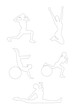Fitness women drawing on white background