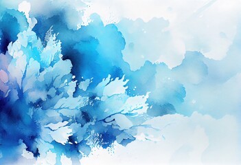 Wall Mural - Captivating Cornflower Blue Watercolor Gradient: An Abstract Background, generative AI