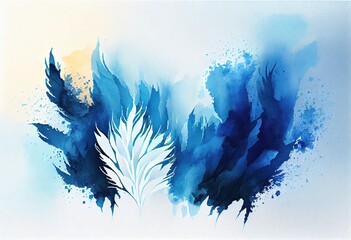 Wall Mural - Captivating Cornflowerblue: An Abstract Watercolor Gradient Background, generative AI