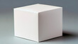© Yuliia - mockup - a white square box with a lid on a light uniform simple background, a box template with clean white sides on the surface, generative ai