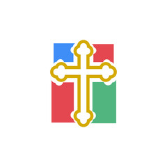 Sticker - Christian cross icon isolated on transparent background