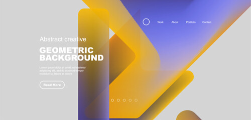 Fluid gradient triangles landing page background. Vector illustration for wallpaper, banner, background, leaflet, catalog, cover, flyer