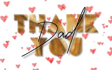 Sticker - Thank You Dad Card. Hand Written Lettering for Title, Heading, Photo Overlay, Wedding Invitation, Thank You Message.