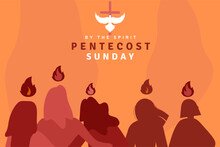 An Illustration Of Pentecost Sunday Holy Spirit. Biblical Series