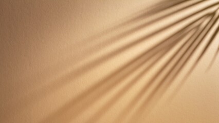 Canvas Print - Abstract background of shadows palm leaves on a sand color wall