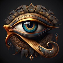 Magic Talisman With Horus Eye Occult Symbol. Esoteric Sign