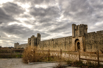 Wall Mural - Aigues Mortes is a town surrounded by imposing ramparts, located in France in the Camargue region